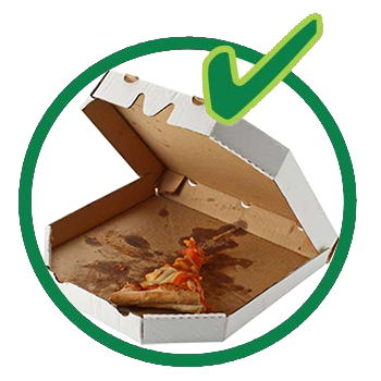 Organic recycling - take-out containers and cups, pizza boxes, etc are allowed - see list.